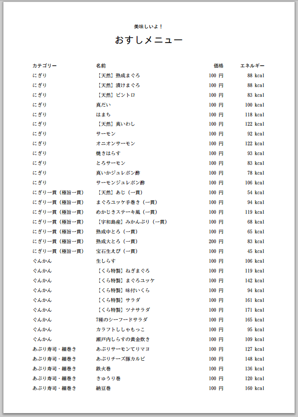 [JasperReports] PDF の出力結果。日本語が表示されている